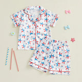 4th of July Stars and Stripes Kids Patriotic Pajamas Set