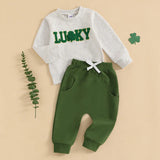 St. Patrick's Day Lucky Sweatshirt with Matching Bottoms