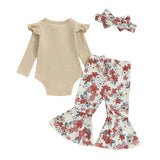 Flower Power Long Sleeve Top and Bell Bottom Set