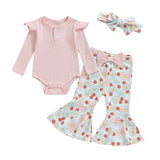 Flower Power Long Sleeve Top and Bell Bottom Set