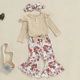 Flower Power Long Sleeve Top and Bell Bottom Set