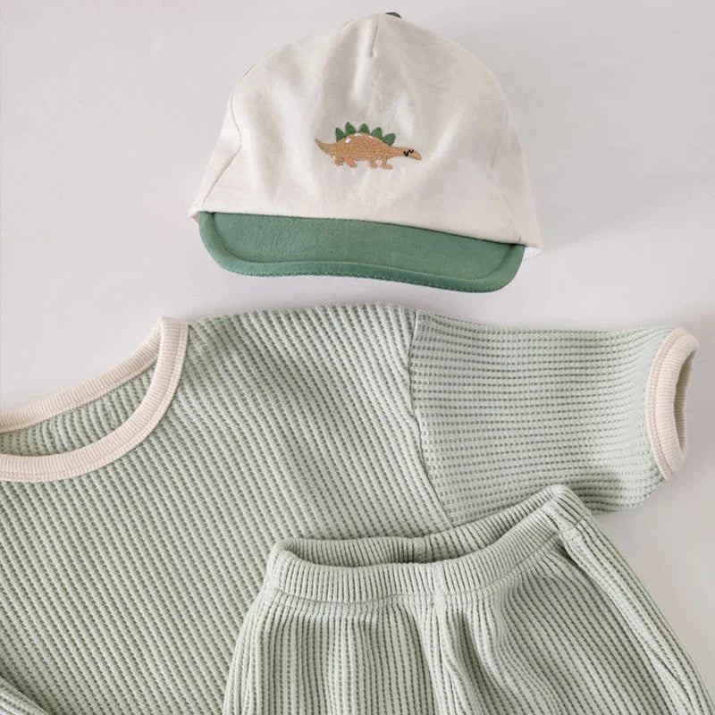 Comfy Long Sleeve Waffle Top and Pant Set