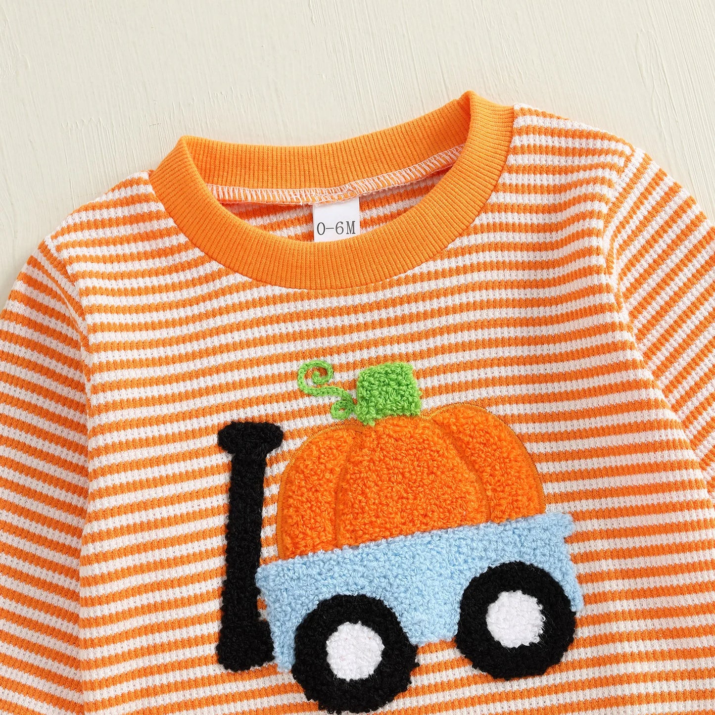 Fall Halloween Pumpkin Sweatshirt with Matching Bottoms