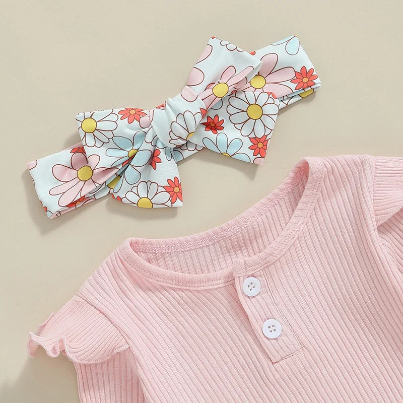 Flower Power Long Sleeve Top and Bell Bottom Set