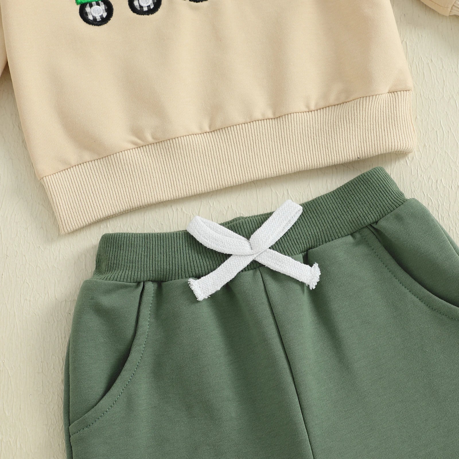 Little Man Fall Farmer Pumpkin Sweatshirt with Matching Bottoms