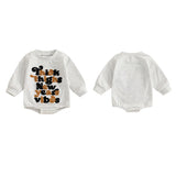 Baby Girls Boys New Year's Eve Romper Long Sleeve Crew Neck Embroidery Letters Thick Thighs New Years Vibes Bodysuit