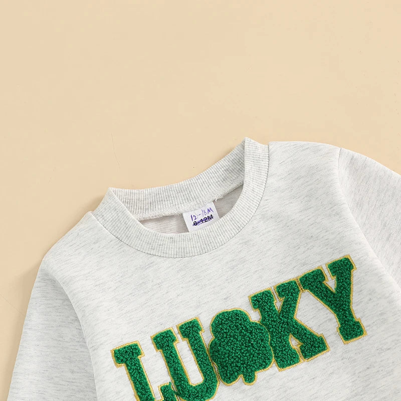 St. Patrick's Day Lucky Sweatshirt with Matching Bottoms