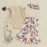 Flower Power Long Sleeve Top and Bell Bottom Set