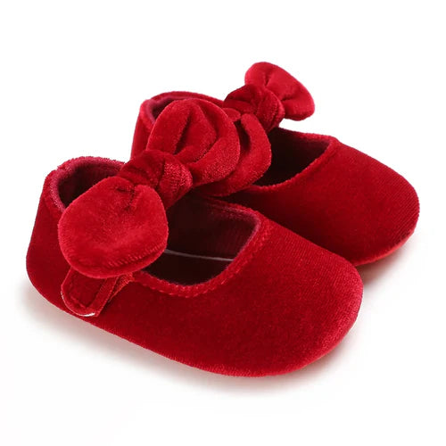 0-18M Newborn Infant Baby Girls Shoes Velvet Red Christmas 0-18M