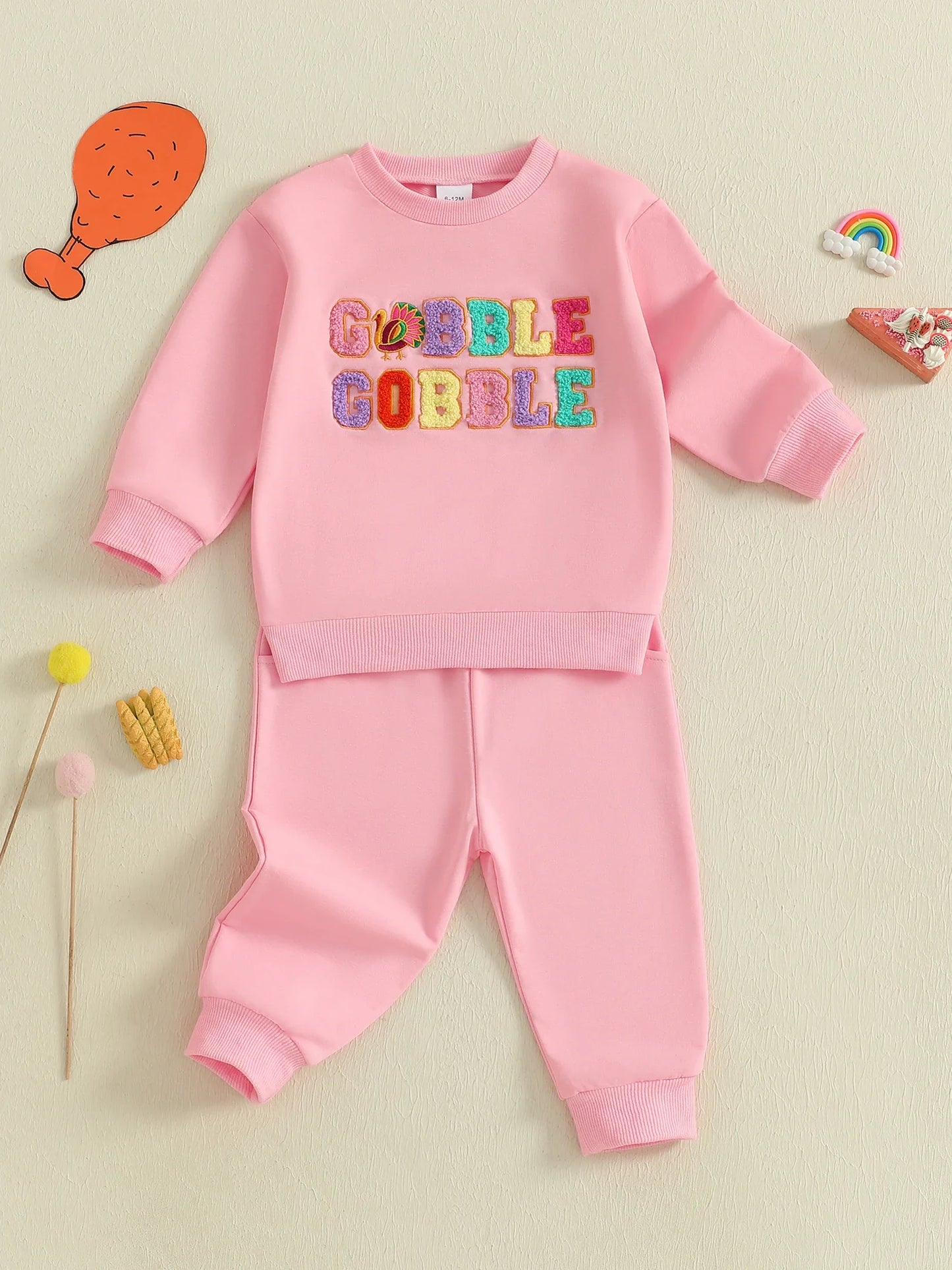 Thanksgiving Gobble Gobble Sweatshirt and Matching Bottoms