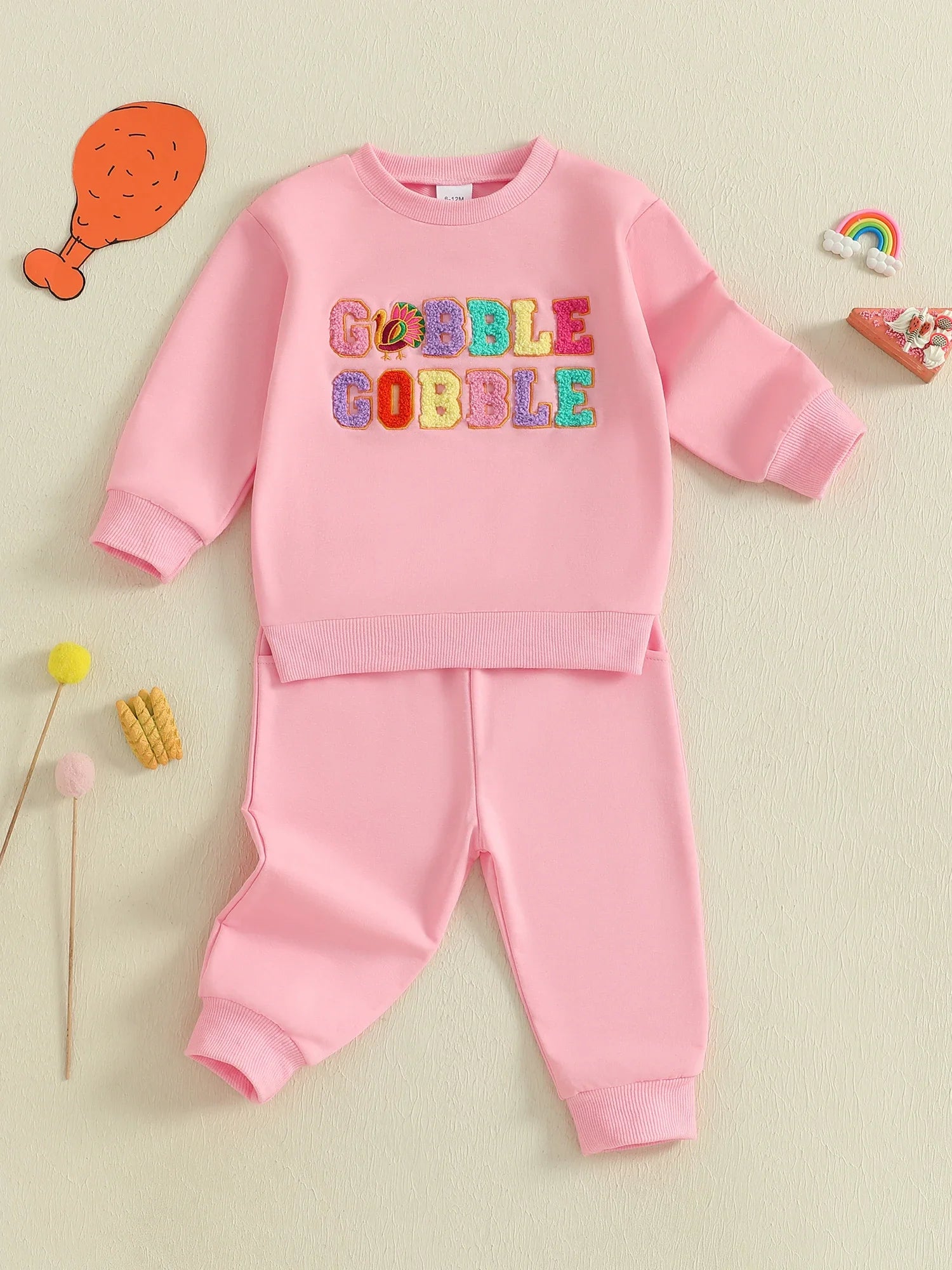 Thanksgiving Gobble Gobble Sweatshirt and Matching Bottoms