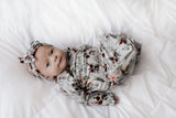 Floral Mommy & Me Matching Labor Gown and Newborn Knotted Baby Gown