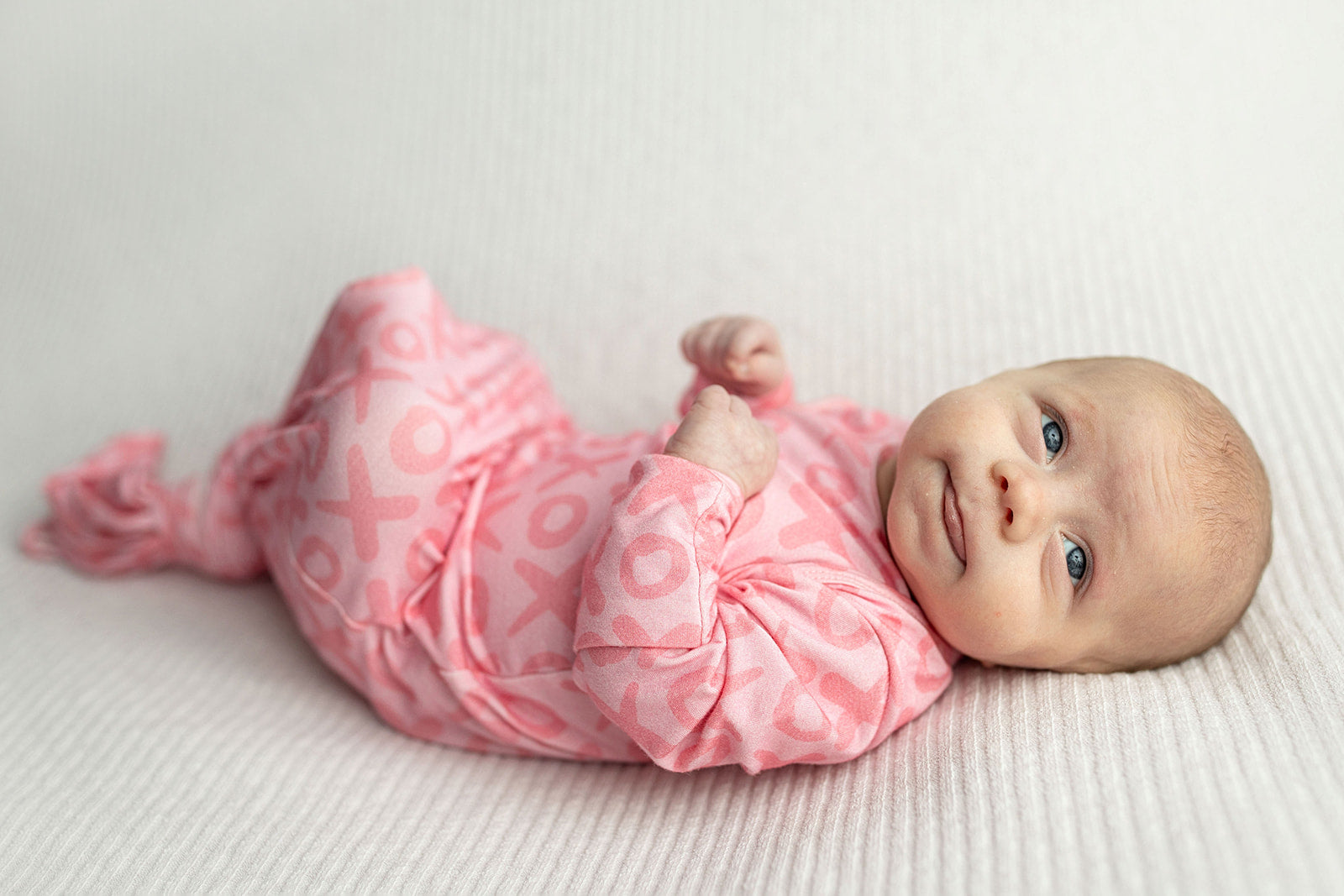 Three Little Tots Xoxo Love Valentine's Day Knotted Newborn Baby Gown, additional view