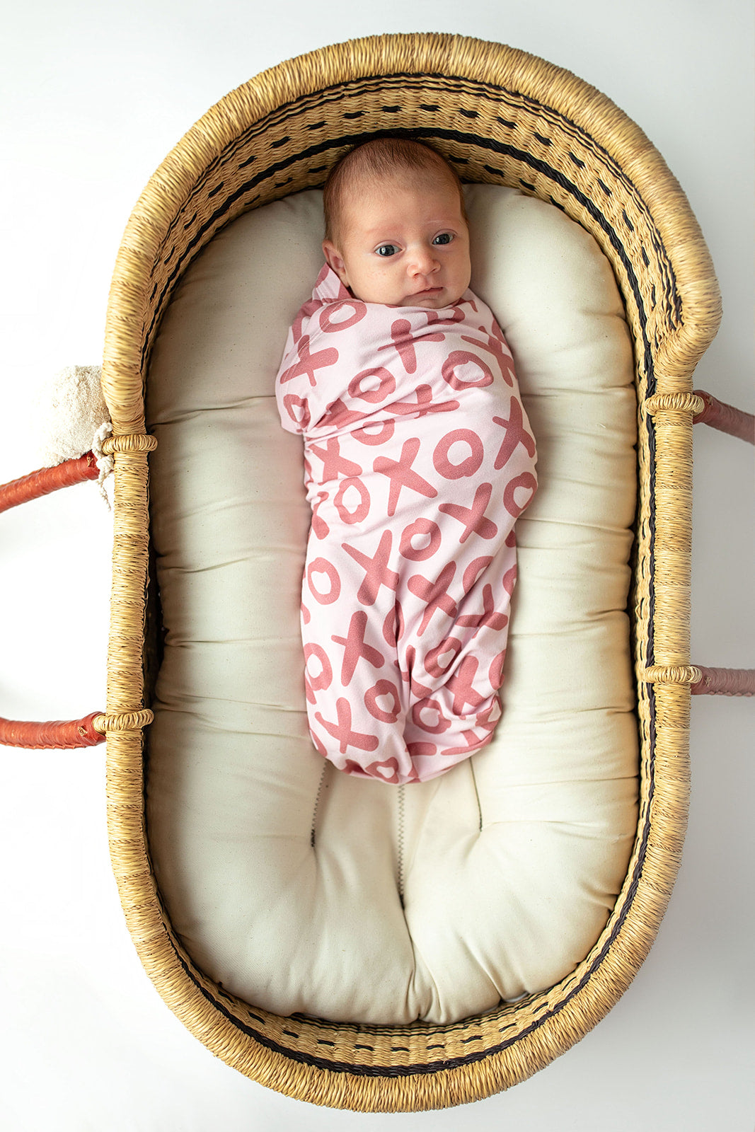 Three Little Tots Valentine's Day Xoxo Bamboo Newborn Swaddle Blanket, extra product detail