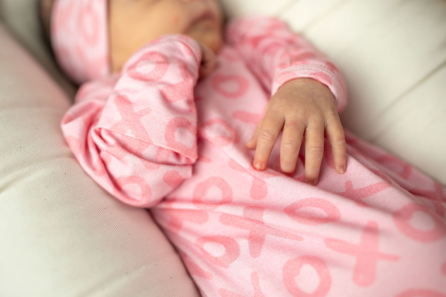 XOXO Love Valentine's Day Knotted Newborn Baby Gown