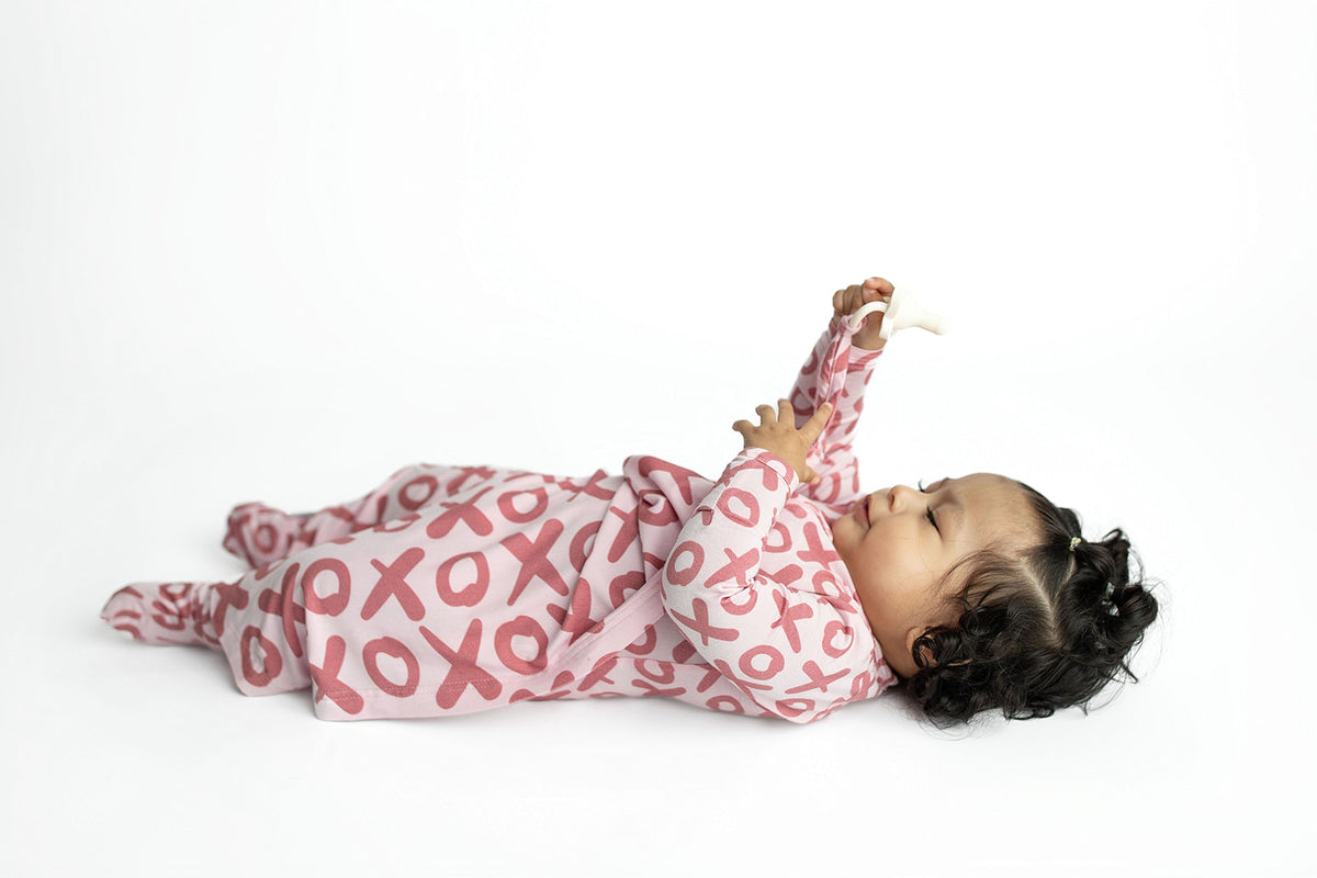 Three Little Tots Valentine's Day Xoxo Bamboo Newborn Lovey Small Blanket, alternate angle