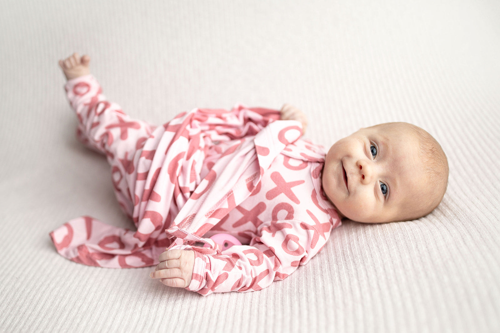 Three Little Tots Valentine's Day Xoxo Bamboo Newborn Lovey Small Blanket, another angle