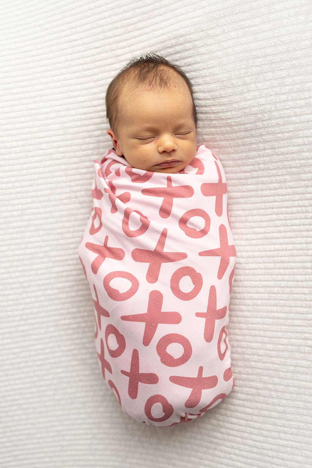 Three Little Tots Valentine's Day Xoxo Bamboo Newborn Swaddle Blanket, second additional photo