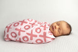 Valentine's Day XOXO Bamboo Newborn Swaddle Blanket