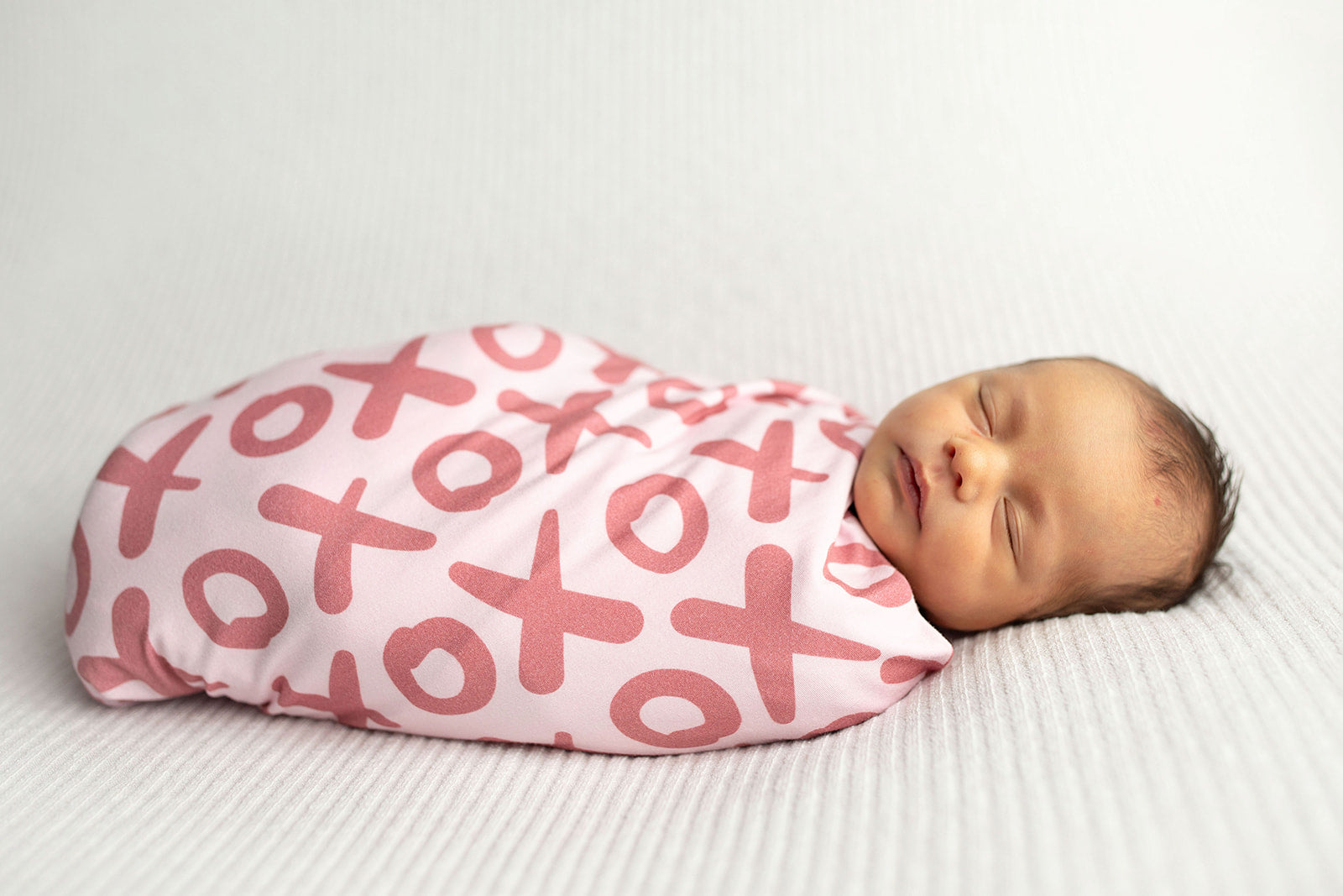 Three Little Tots Valentine's Day Xoxo Bamboo Newborn Swaddle Blanket, fifth additional photo