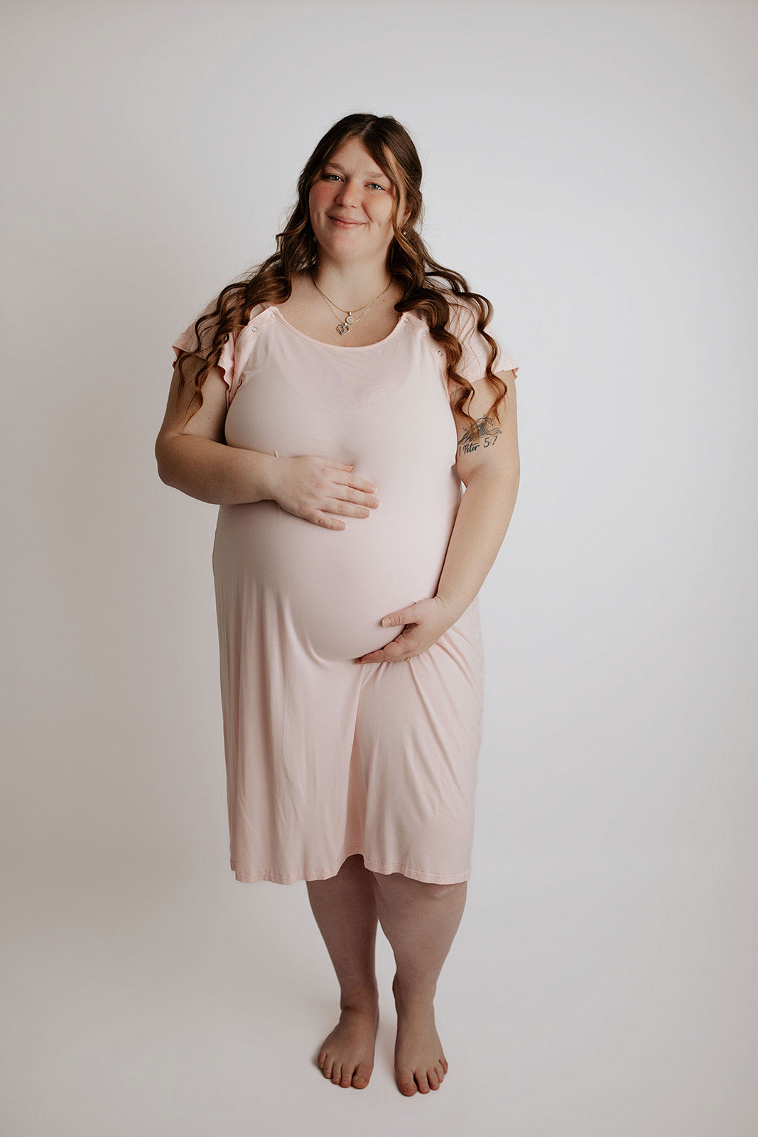 Three Little Tots Plus Size Heavenly Pink Mommy Labor and Delivery Nursing Gown Variants, extra product detail