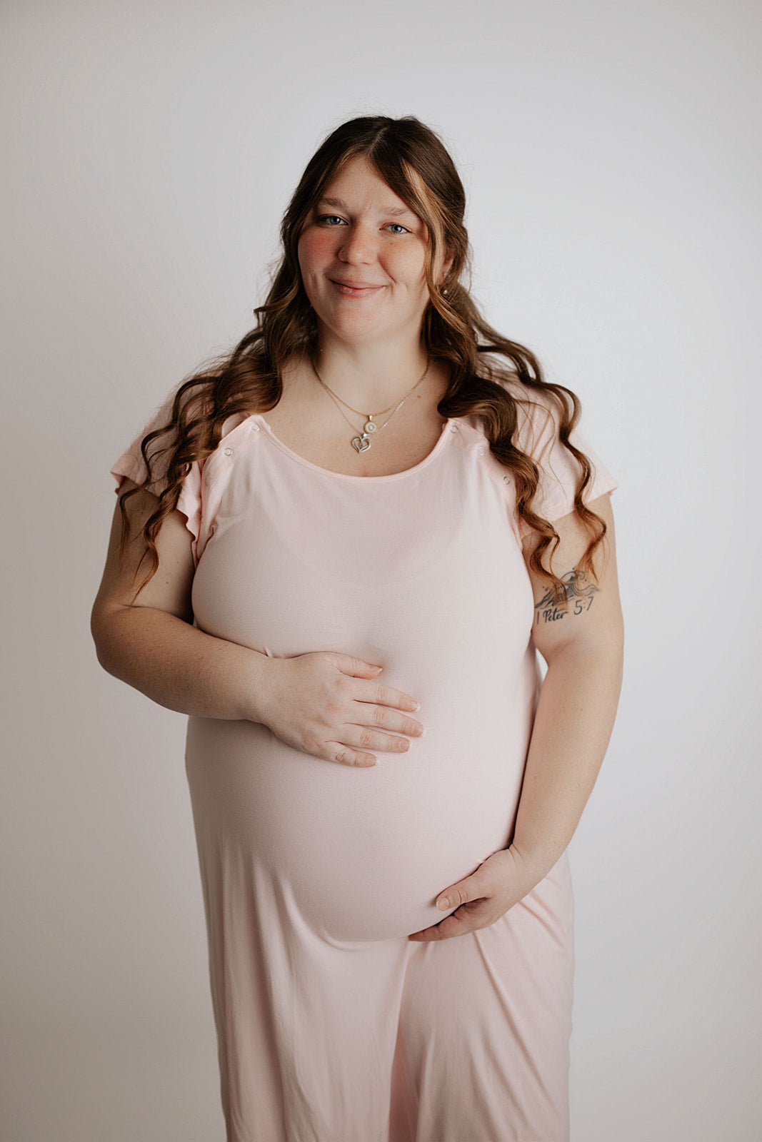 Three Little Tots Plus Size Heavenly Pink Mommy Labor and Delivery Nursing Gown Variants, additional product photo