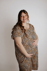 Plus Size Leopard Labor & Delivery Gown