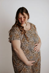 Plus Size Leopard Labor & Delivery Gown