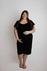 Ribbed Black Mommy & Me Gowns