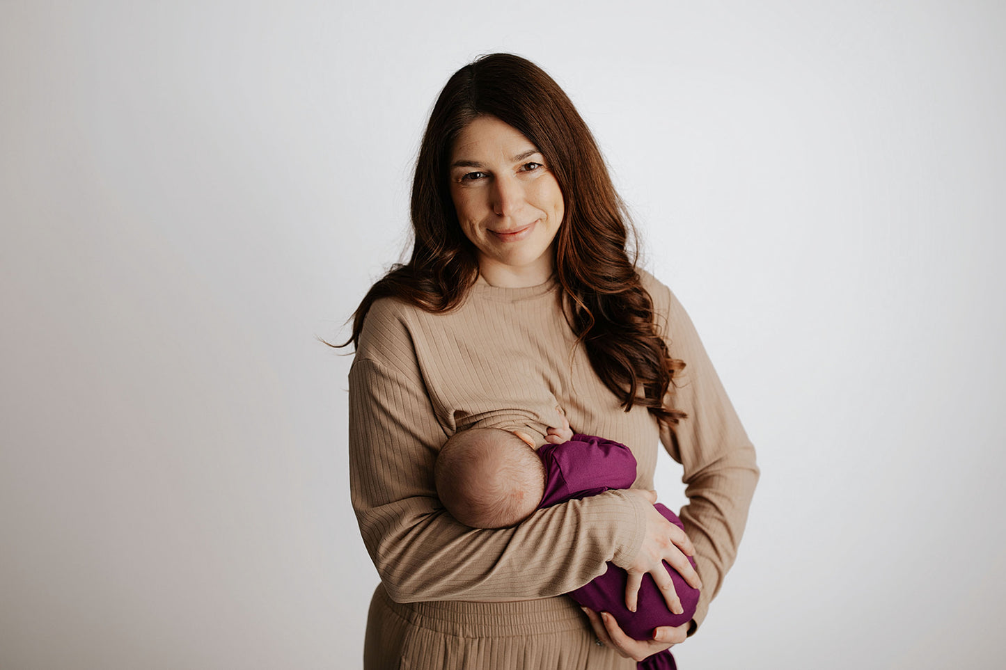 Plum Purple Knotted Newborn Gown