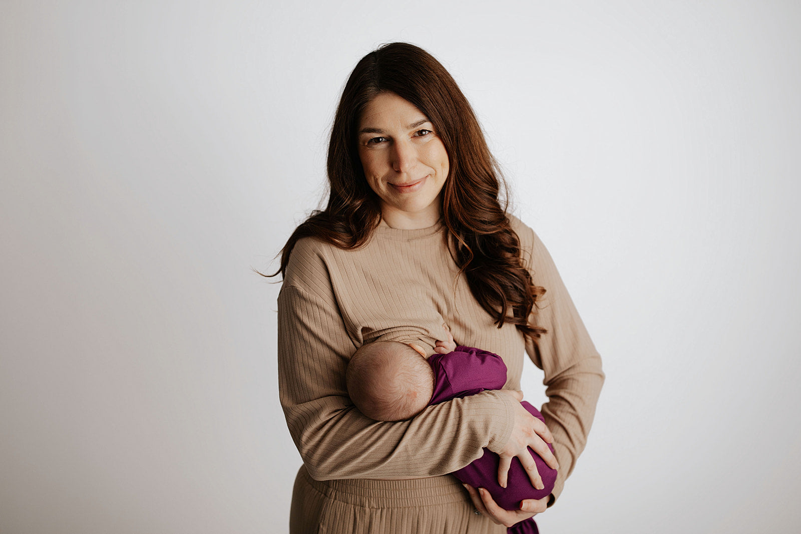 Plum Purple Knotted Newborn Gown