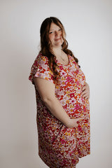 Wild Child Floral Mommy & Me Matching Labor Gown and Newborn Knotted Baby Gown