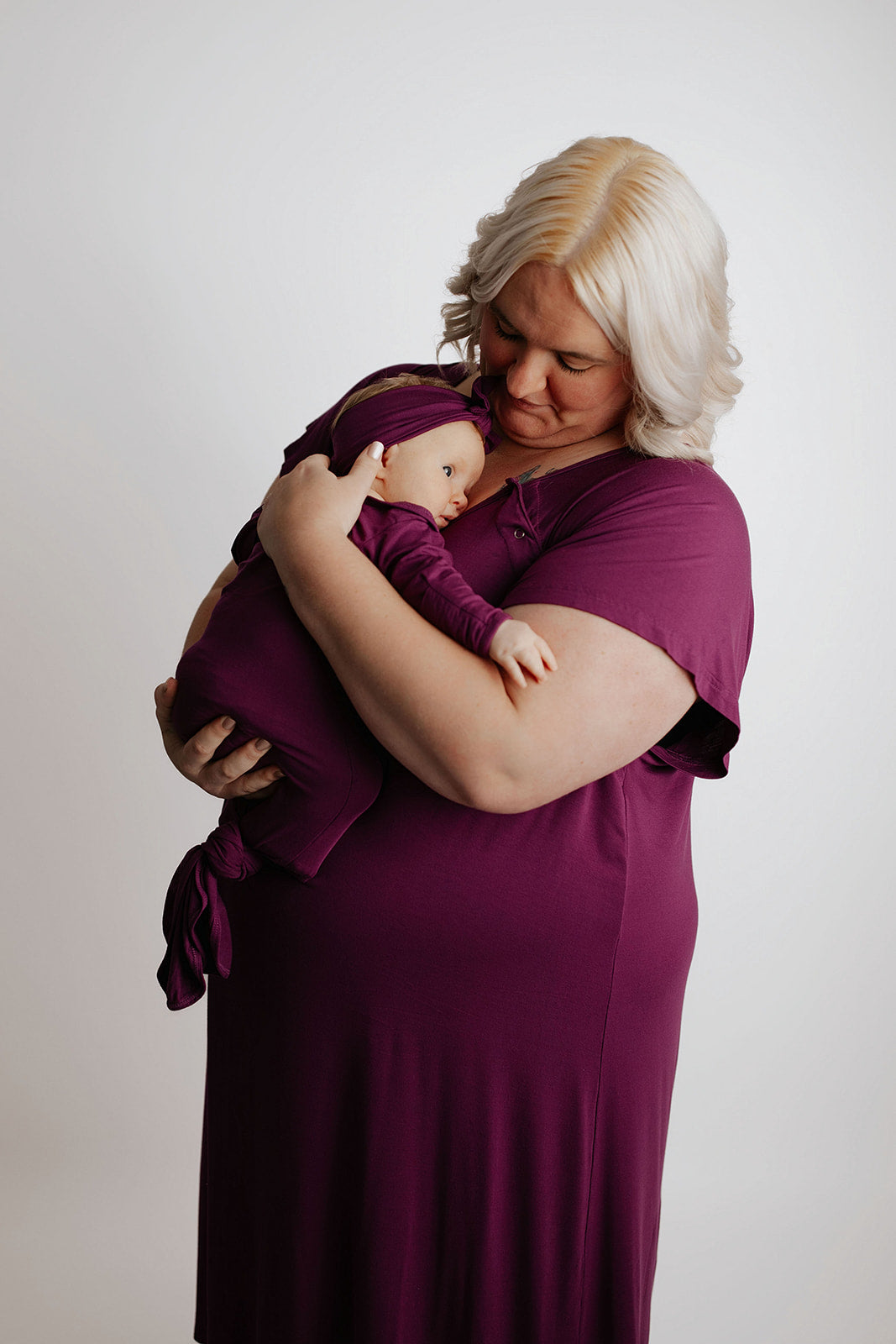 Plum Purple Knotted Newborn Gown