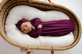 Plum Purple Knotted Newborn Gown