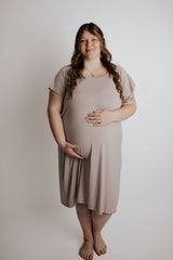 Plus Size Harbor Mist Labor and Delivery/ Nursing Gown