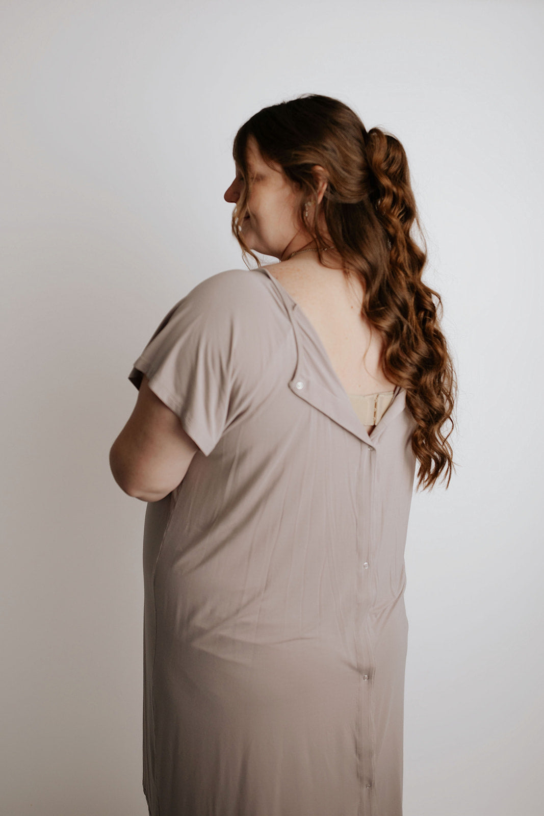 Plus Size Harbor Mist Labor and Delivery/ Nursing Gown