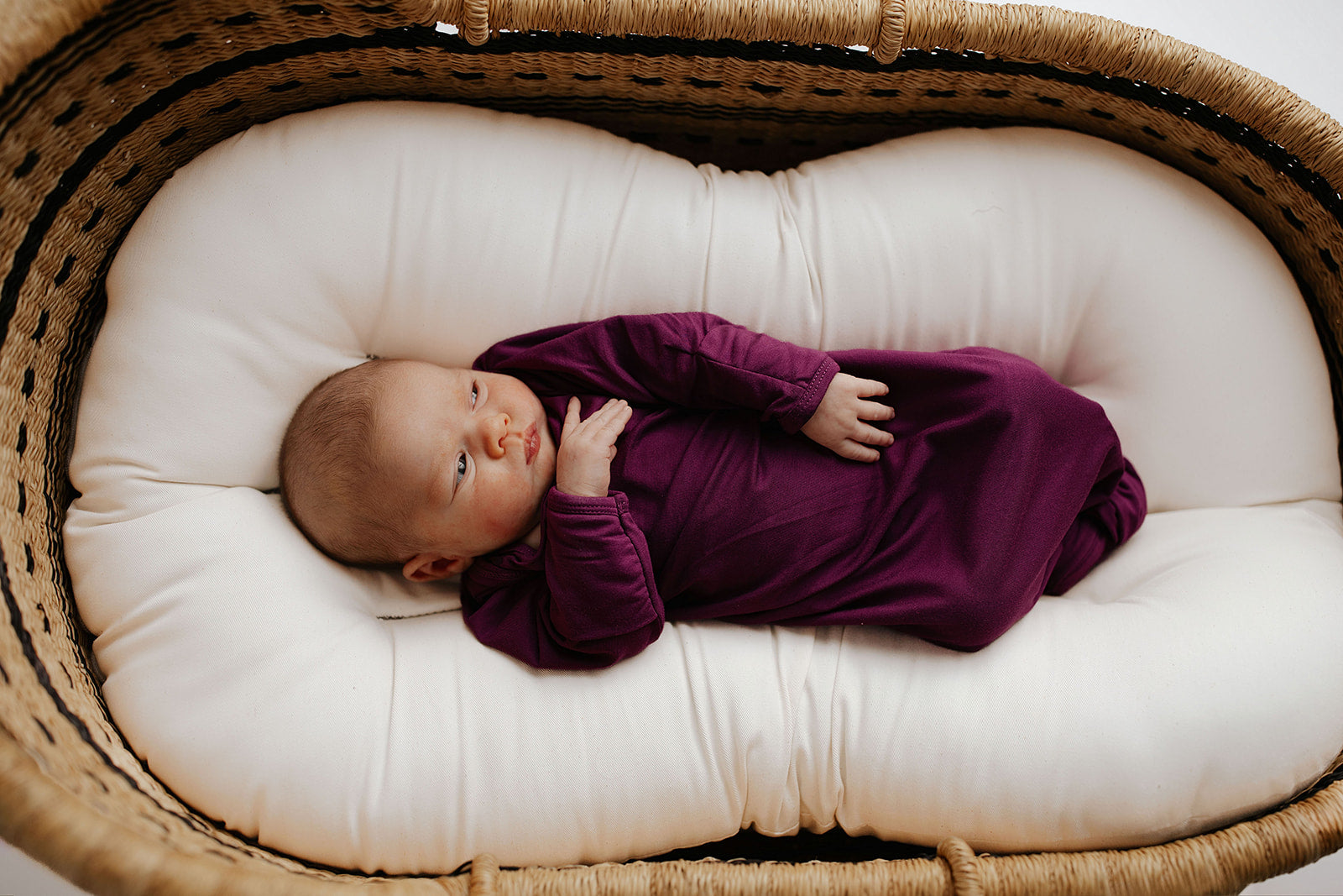 Plum Purple Knotted Newborn Gown