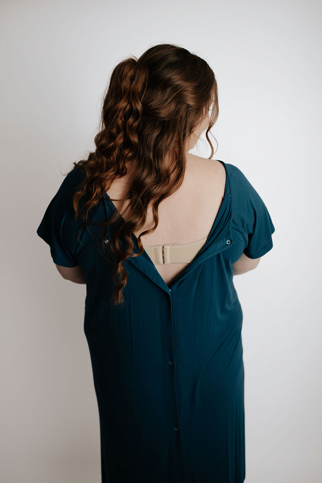 Plus Size Navy Blue Mommy Labor and Delivery Nursing Hospital Gown