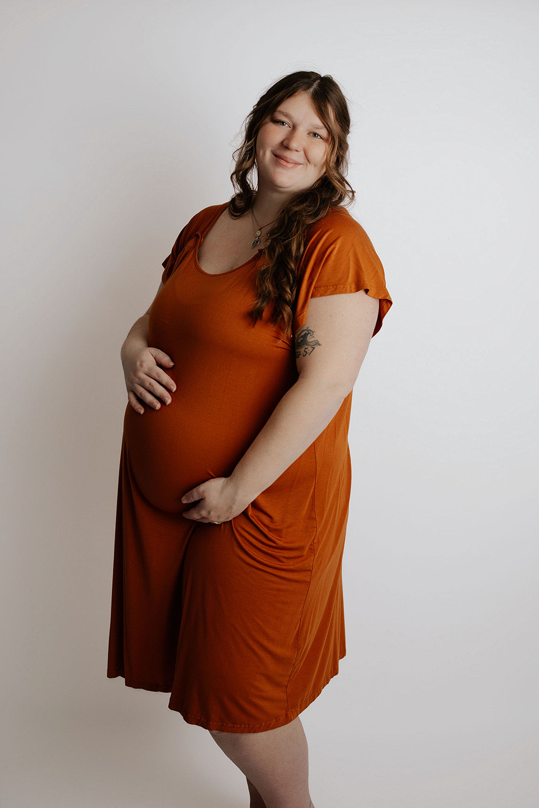 Plus Size Saddle Tan Mommy Labor and Delivery Nursing Hospital Gown