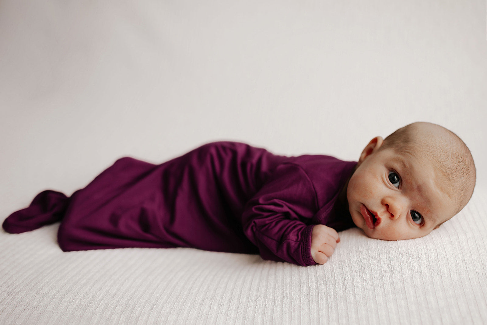 Plum Purple Knotted Newborn Gown