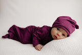 Plum Purple Knotted Newborn Gown