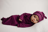 Plum Purple Knotted Newborn Gown
