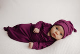 Plum Purple Knotted Newborn Gown
