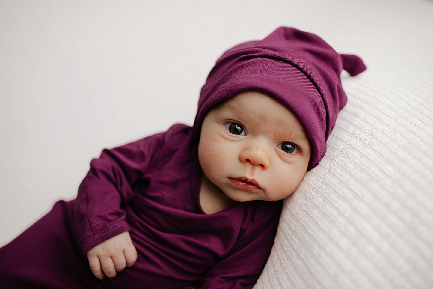 Plum Purple Knotted Newborn Gown