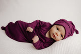 Plum Purple Knotted Newborn Gown