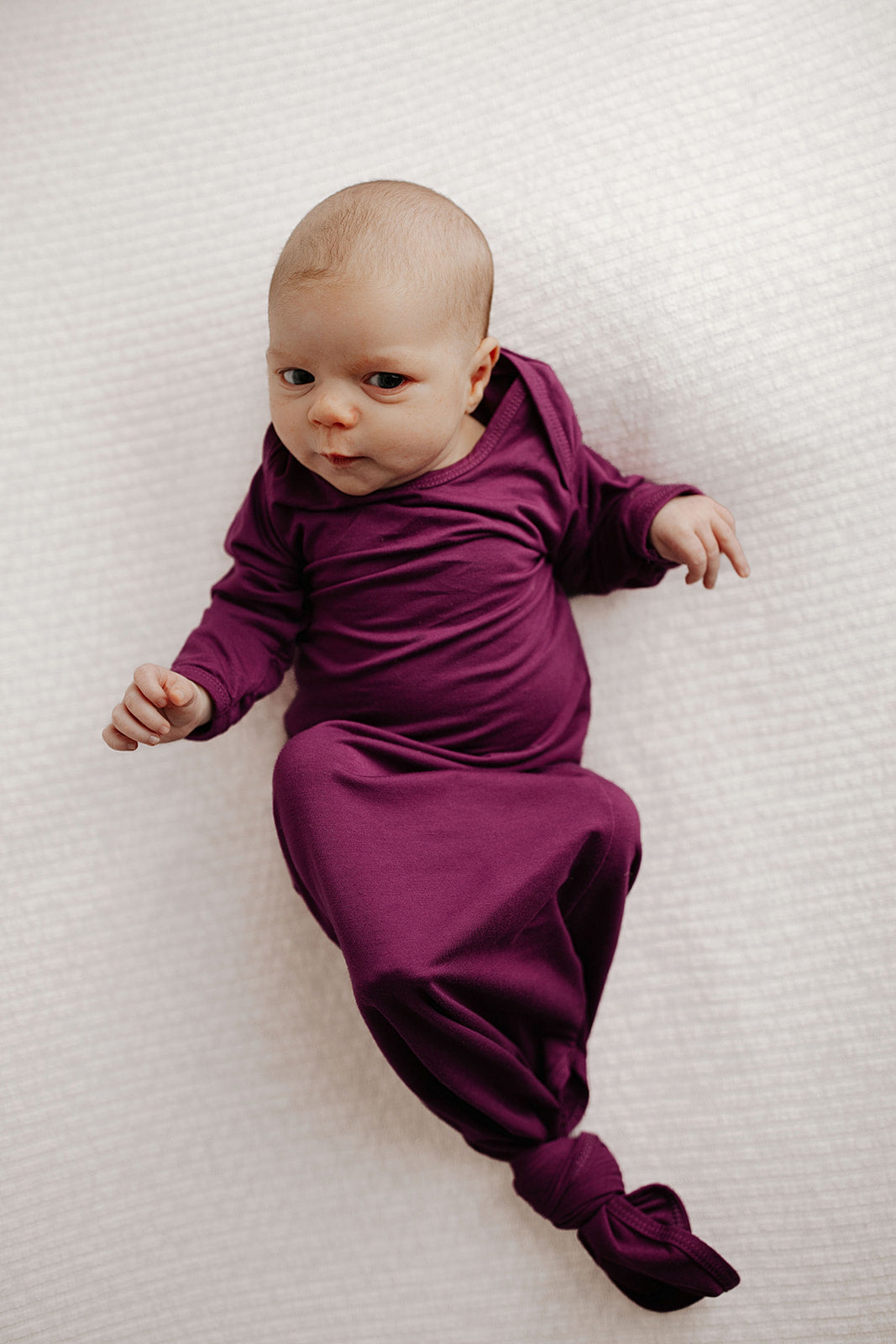 Plum Purple Knotted Newborn Gown