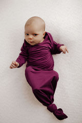 Plum Purple Knotted Newborn Gown