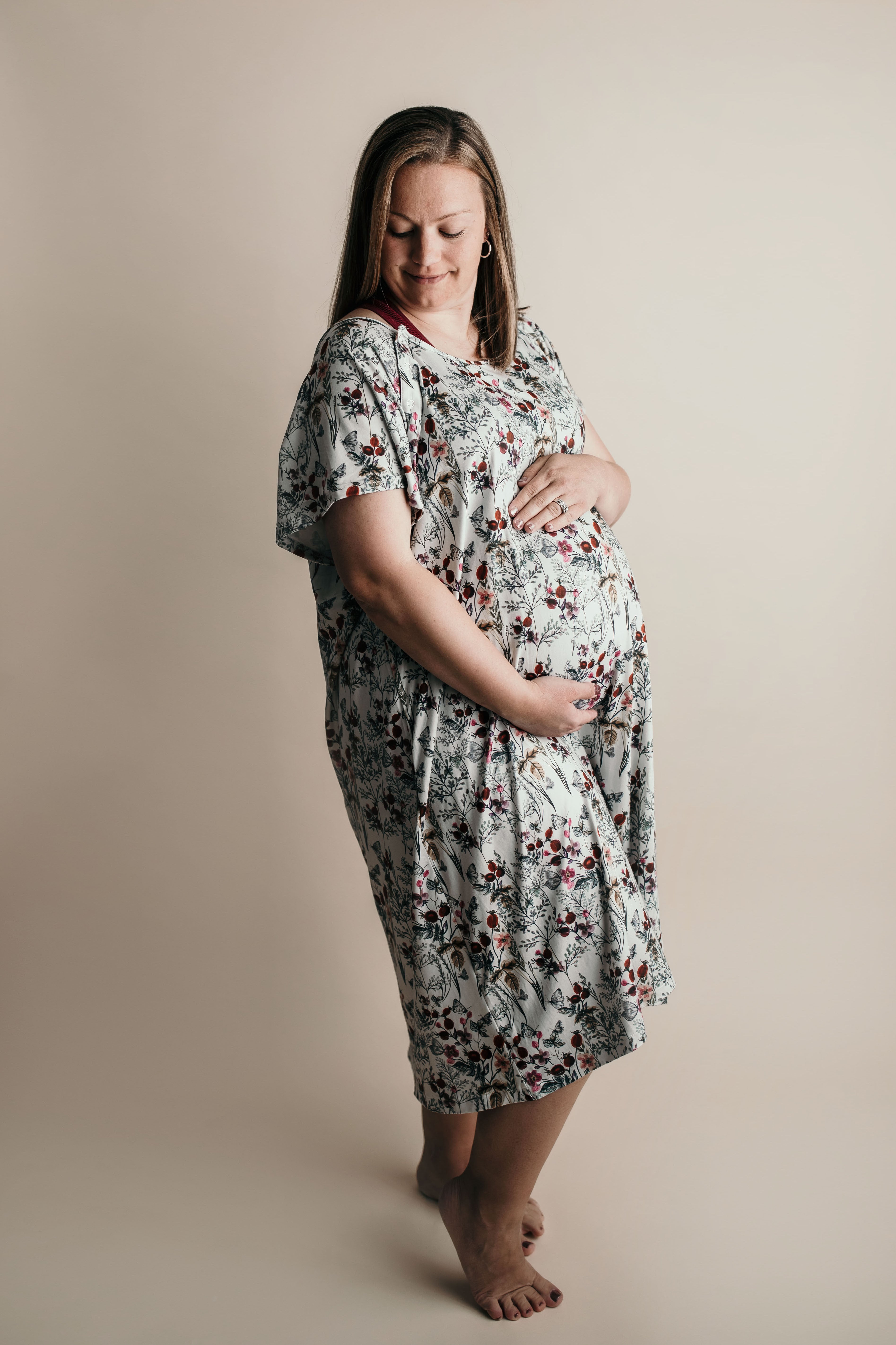 Plus Size Floral Labor and Delivery Nursing Hospital Gown – Three ...