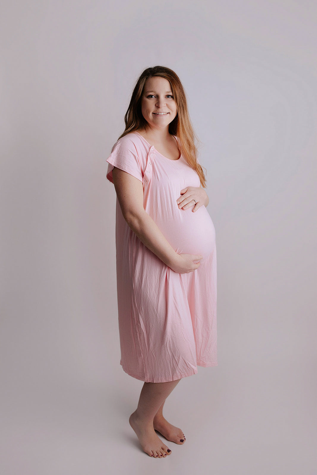 light pink plus size dresses Plus Size Light Pink Labor & Delivery Hospital Gown – Three Little Tots