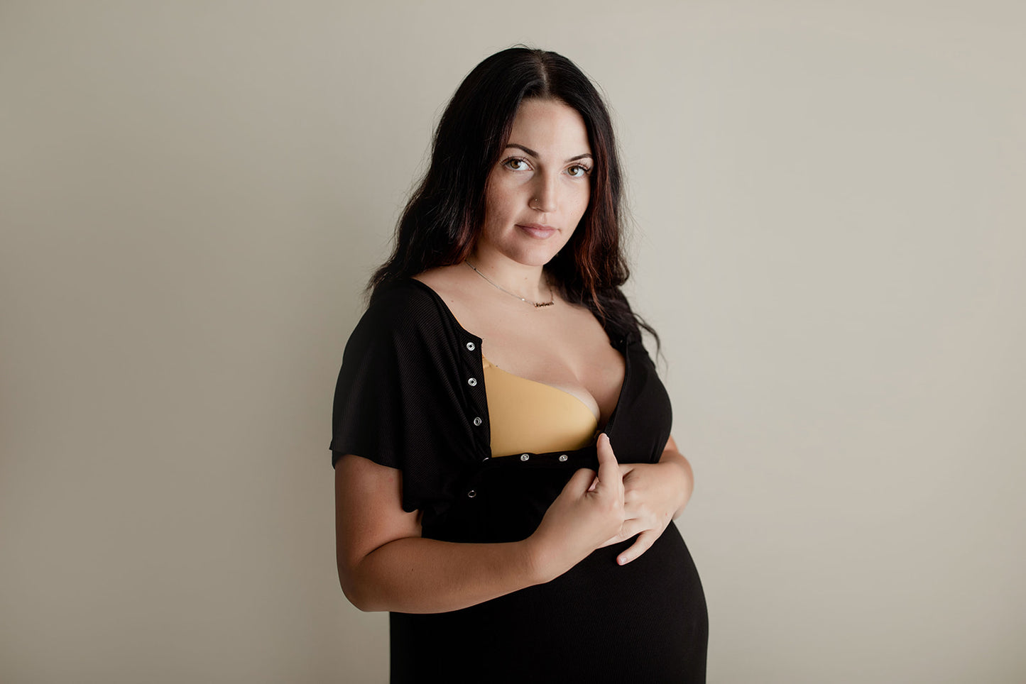 Ribbed Black Mommy & Me Gowns